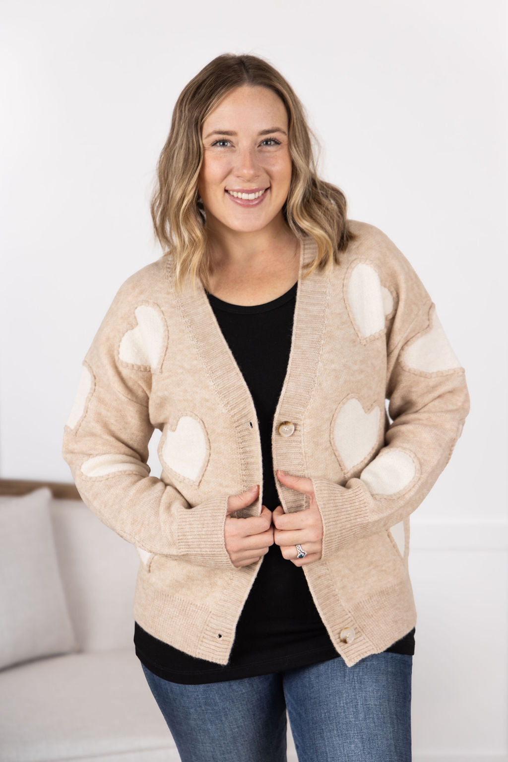 IN STOCK Sweetheart Cardigan - Tan