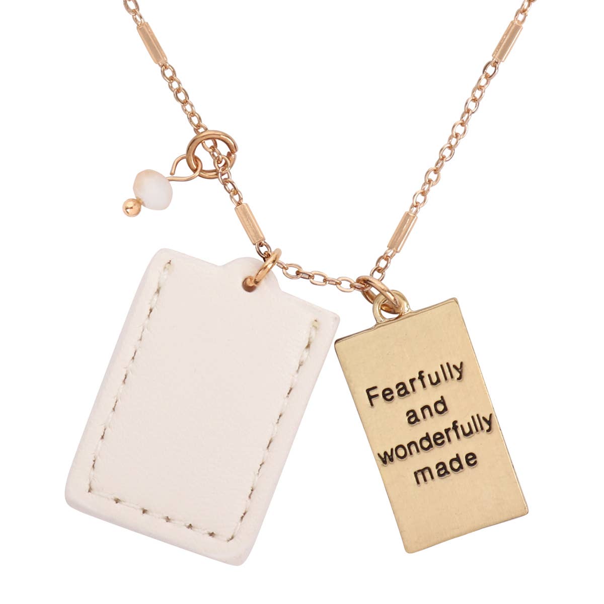 PSALM 139:14 ENGRAVED PLATE POCKET NECKLACE