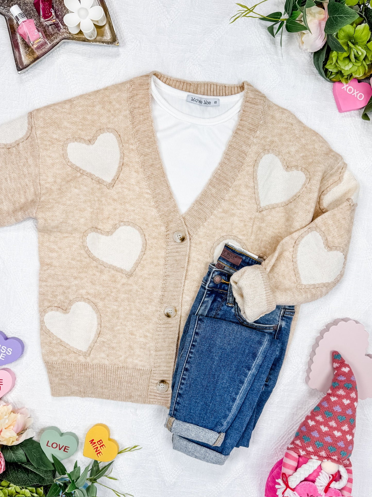 IN STOCK Sweetheart Cardigan - Tan