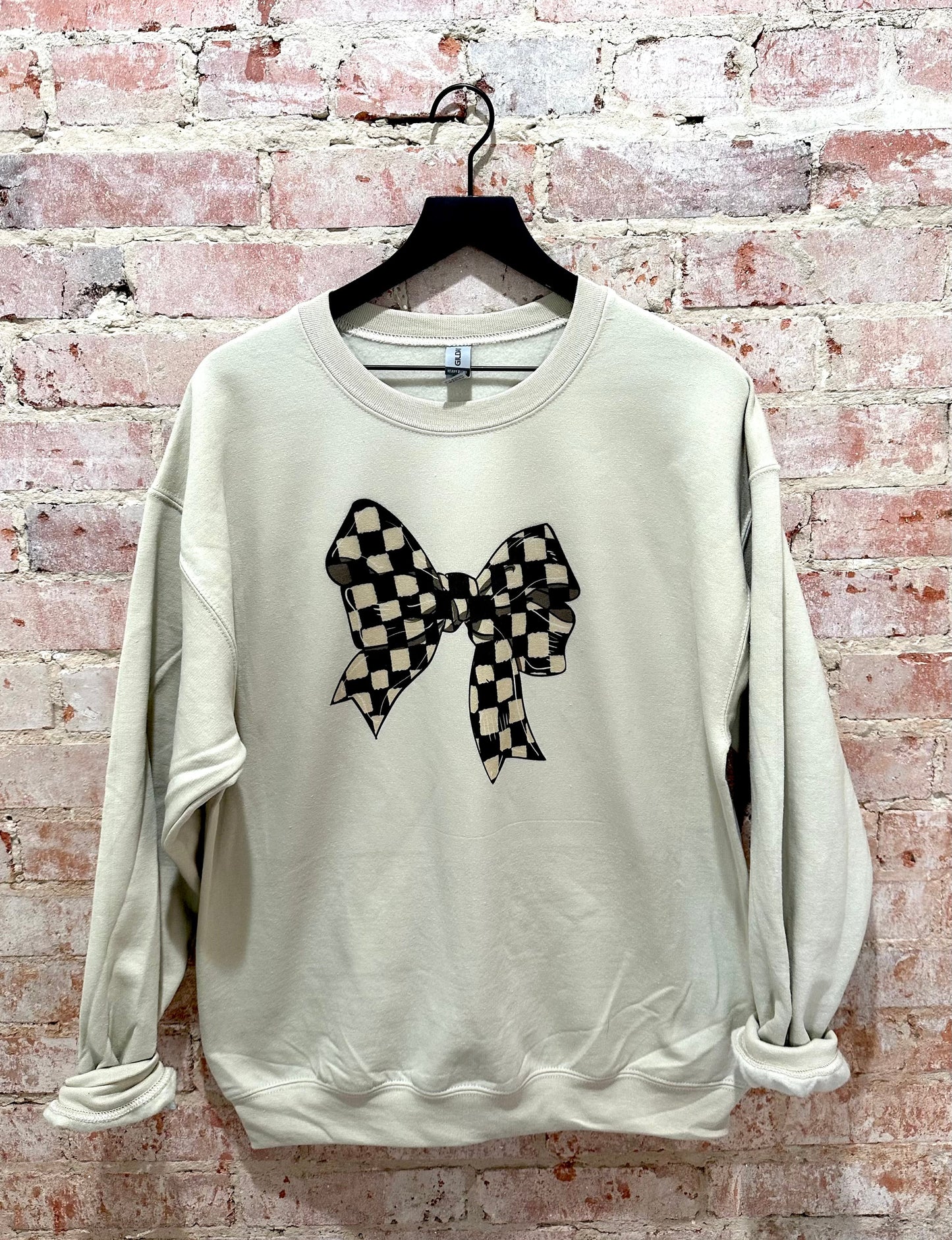 Checkered Bow Sweatshirt