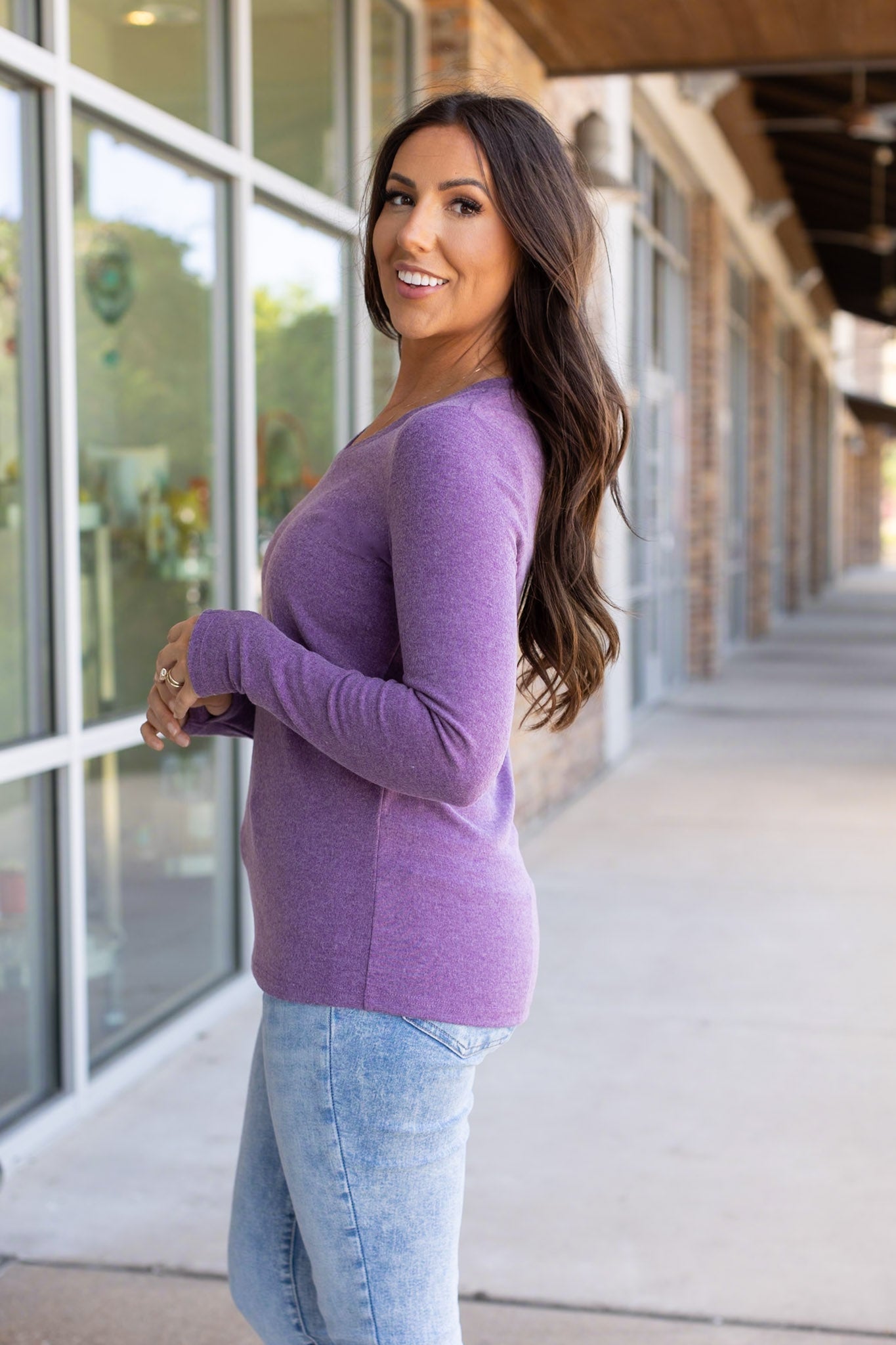 IN STOCK Leah Long Sleeve Top - Purple | Women's Casual Top FINAL SALE