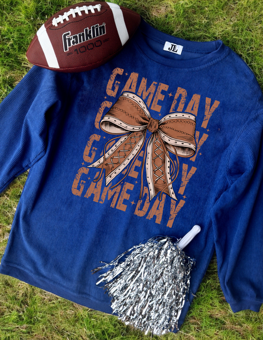 Gameday Sparkle Bow Corded Crew