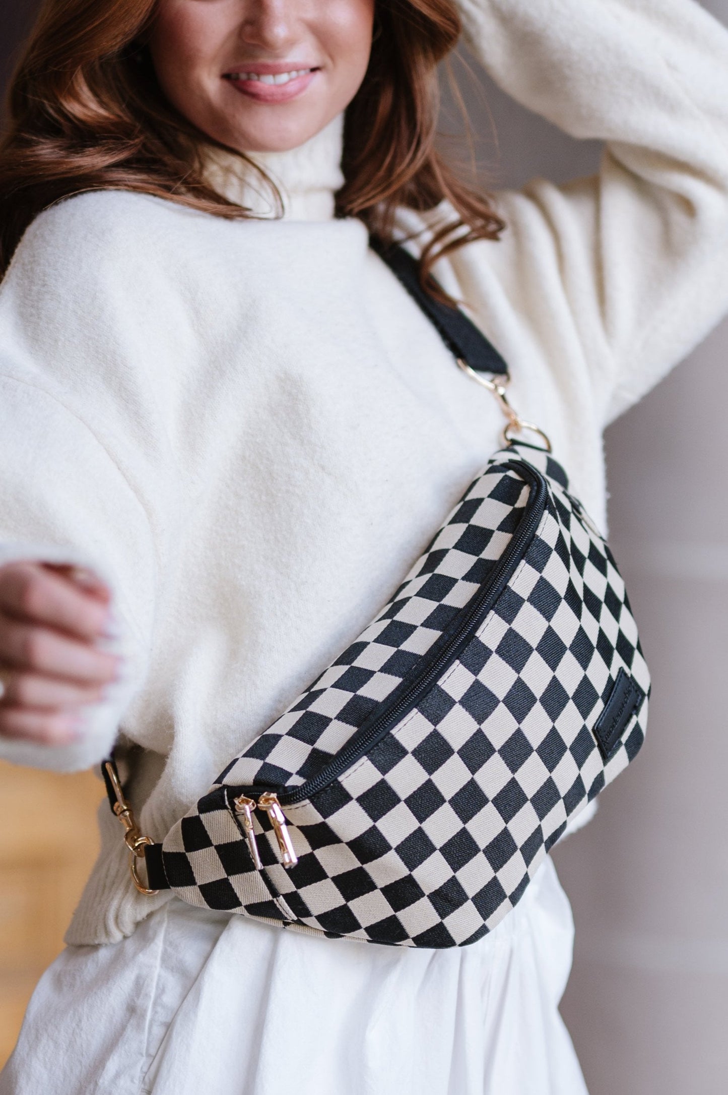 Avril Checkered Belt Bag