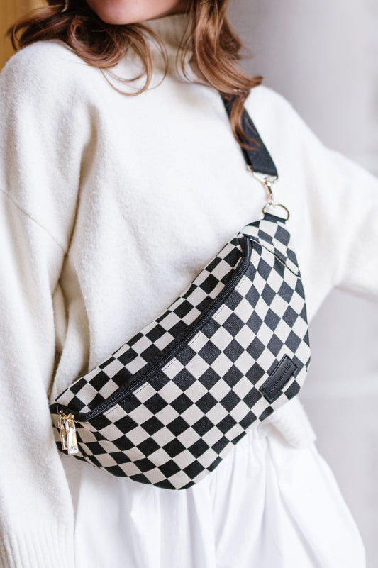 Avril Checkered Belt Bag