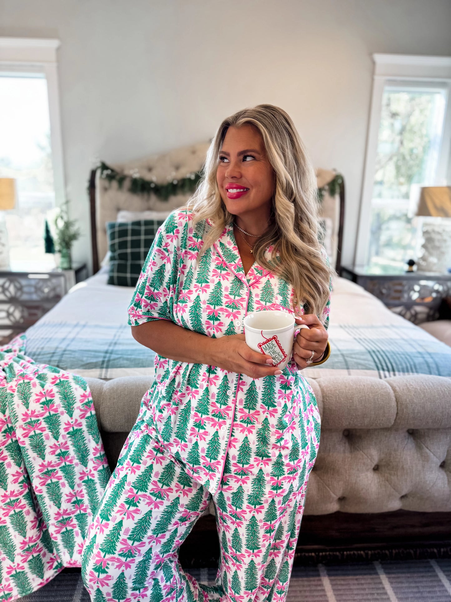 Button Down Stretchy Christmas PJs