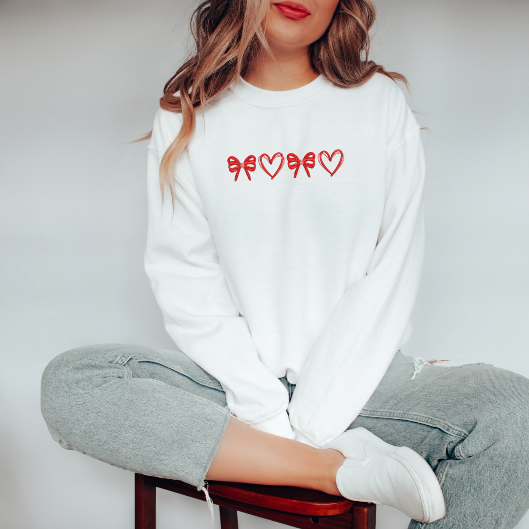 Xoxo hearts embroidered