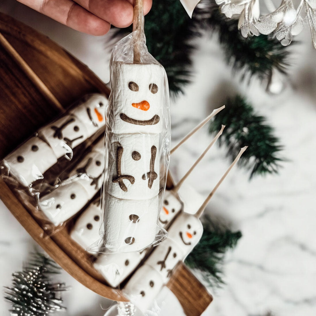 Snowman Marshmallow Kabobs