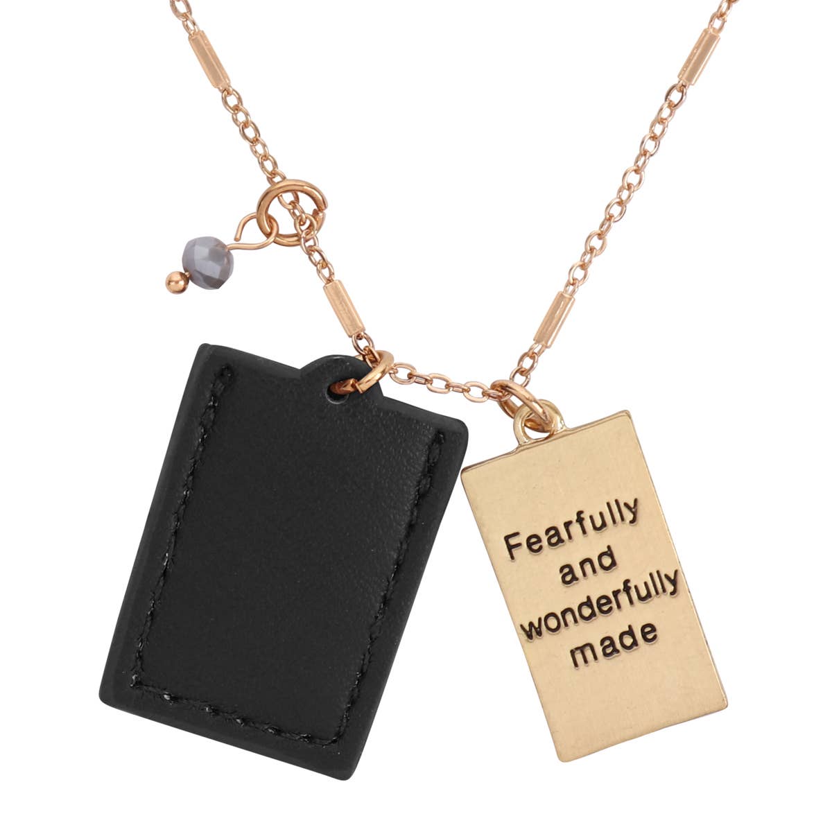 PSALM 139:14 ENGRAVED PLATE POCKET NECKLACE