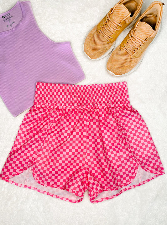 The Cheyenne Athleisure Checkered Shorts