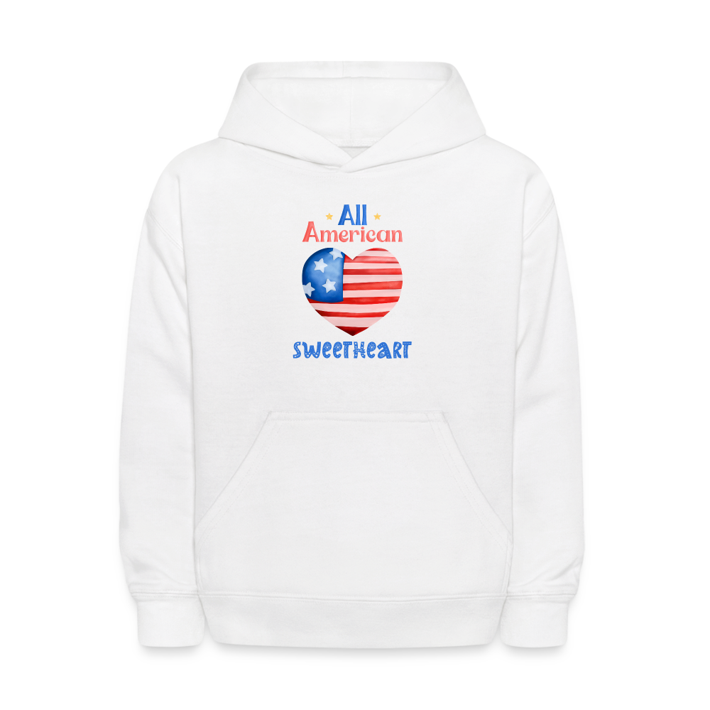 Kids' Hoodie, All American Sweetheart - white